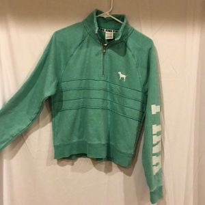 Teal PINK quarter zip hoodie